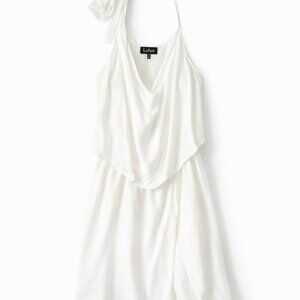 Lulus White One Shoulder Romper Size L